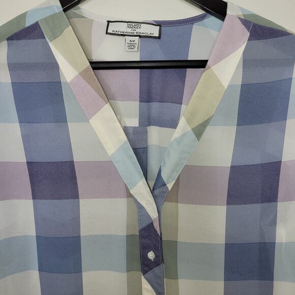 hilary radley blouse top women size small sheer button down - Picture 2 of 9